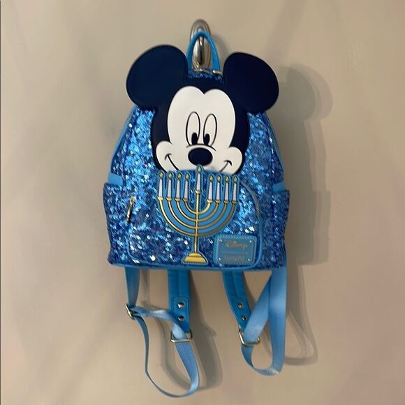 Loungefly Disney Mickey Hanukkah Menorah Sequin Mini Backpack main image 12